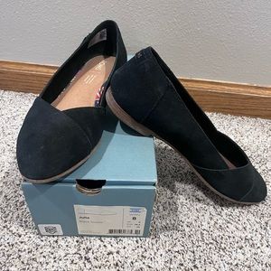 TOMS black suede Julie flats size 8